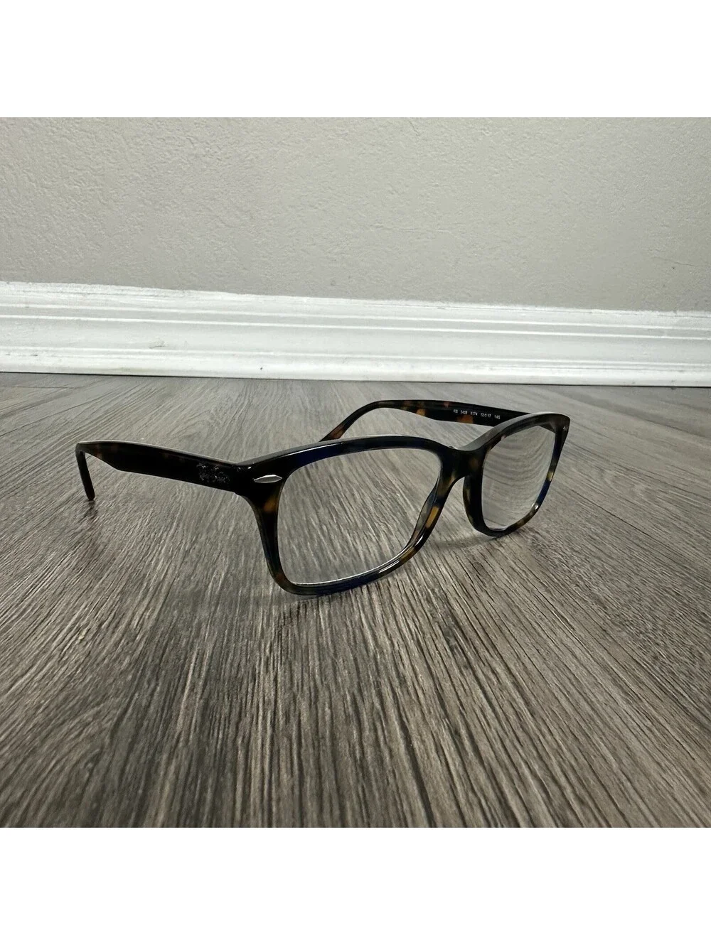 Rayban RB 5428 8174 HAVANA BLUE Square  Eyeglasses Frames 55-17-145 Frames Only